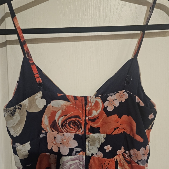 Midnight Doll Elegant Floral Maxi Dress in Red and Navy Women's Size 9 - Picture 7 of 8